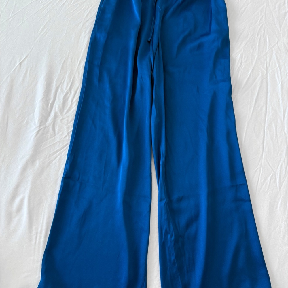 Blue Satin Pants